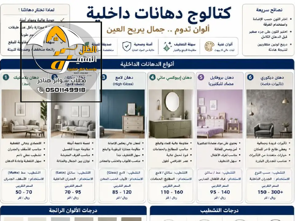 كتالوج تنفيذ دهانات داخلية للمنازل بالرياض